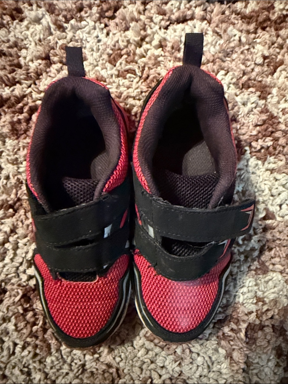 Kids Red and Black Velcro Sneakers